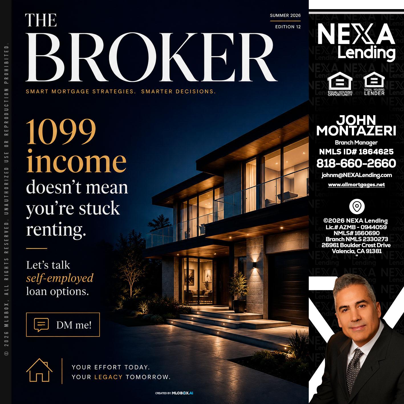 THE BROKER - John Montazeri -Branch Manager - Property Lending Specialist
