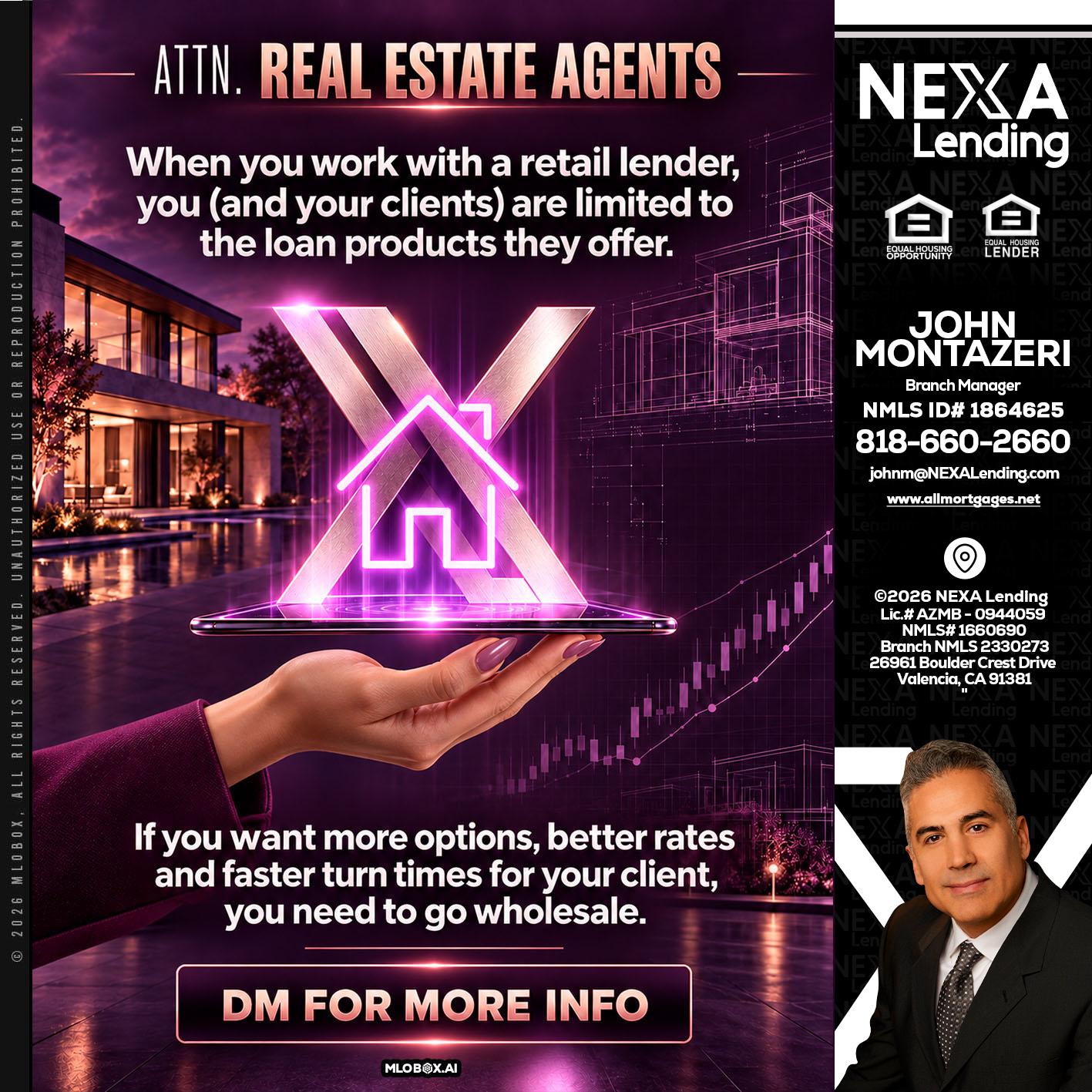 REAL ESTATE AGENTS - John Montazeri -Branch Manager - Property Lending Specialist