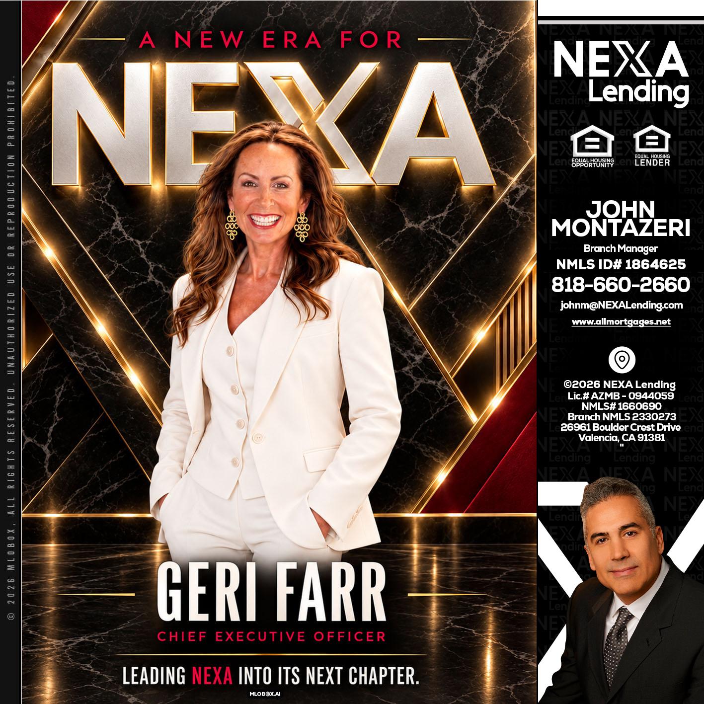 GERI FARR - John Montazeri -Branch Manager - Property Lending Specialist