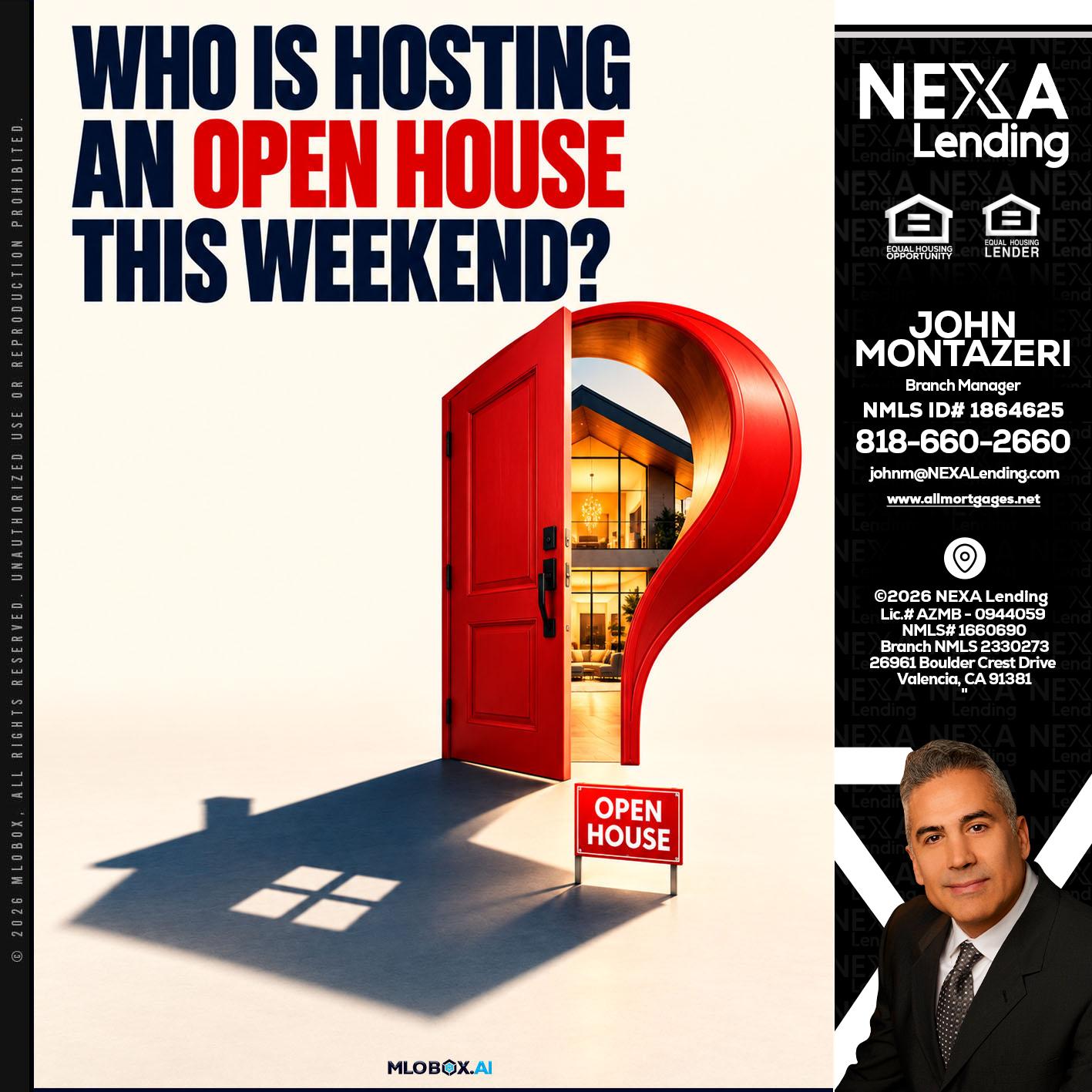 who is hosting - John Montazeri -Branch Manager - Property Lending Specialist