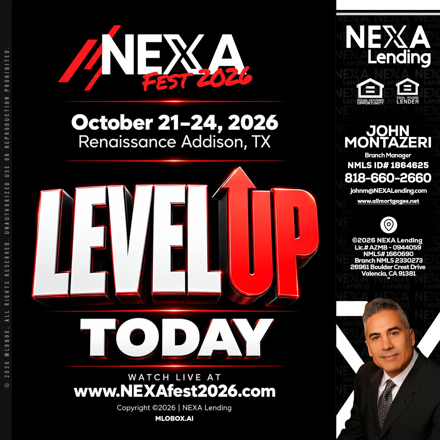 LEVEL UP TODAY - John Montazeri -Branch Manager - Property Lending Specialist