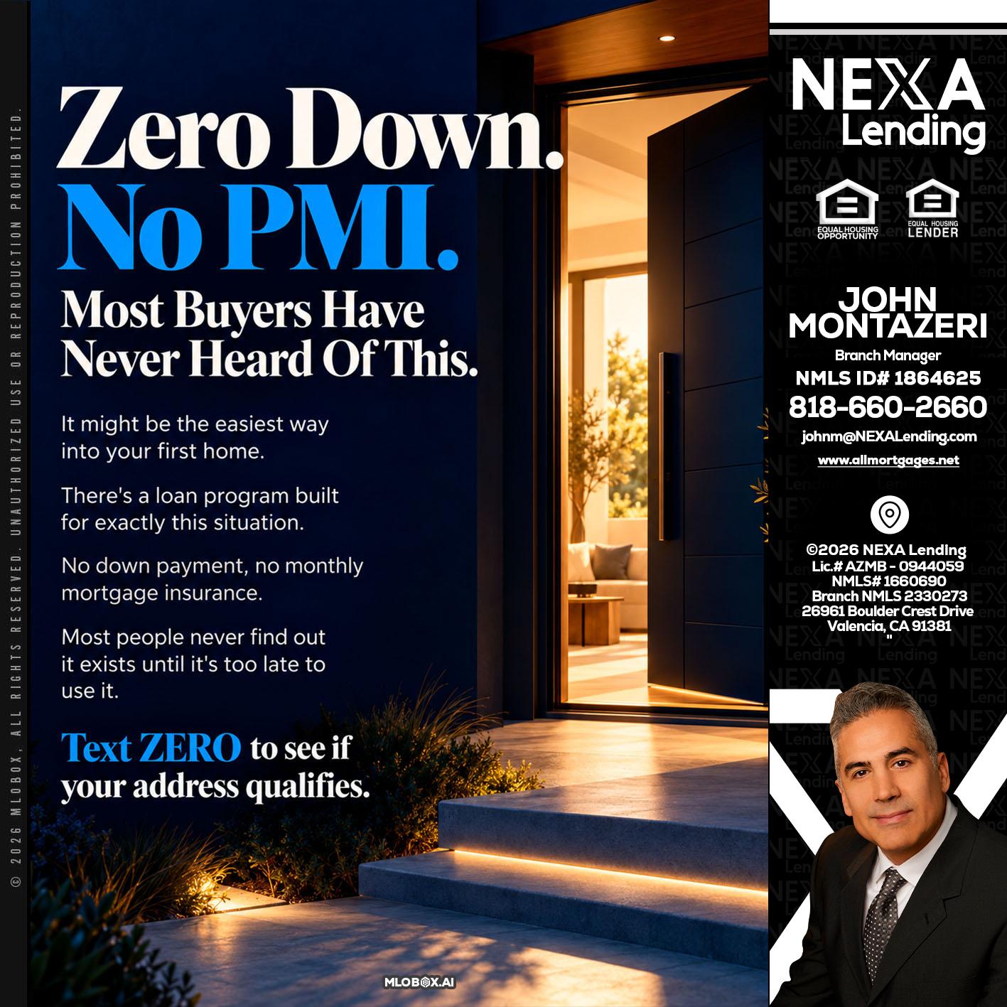 zero down - John Montazeri -Branch Manager - Property Lending Specialist
